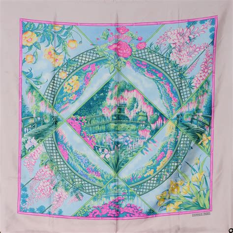 herhermes giverny scarf|HERMES Silk Giverny Scarf 90 1397652 .